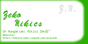 zeko mikics business card